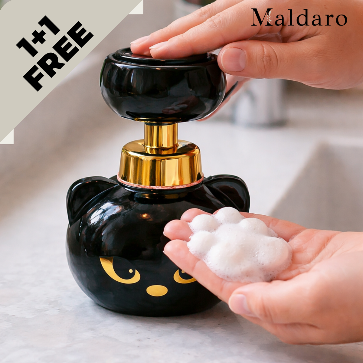 1+1 FREE | PawPure - Hands-Free Hygiene with Fun Cat Paw Foam Dispenser