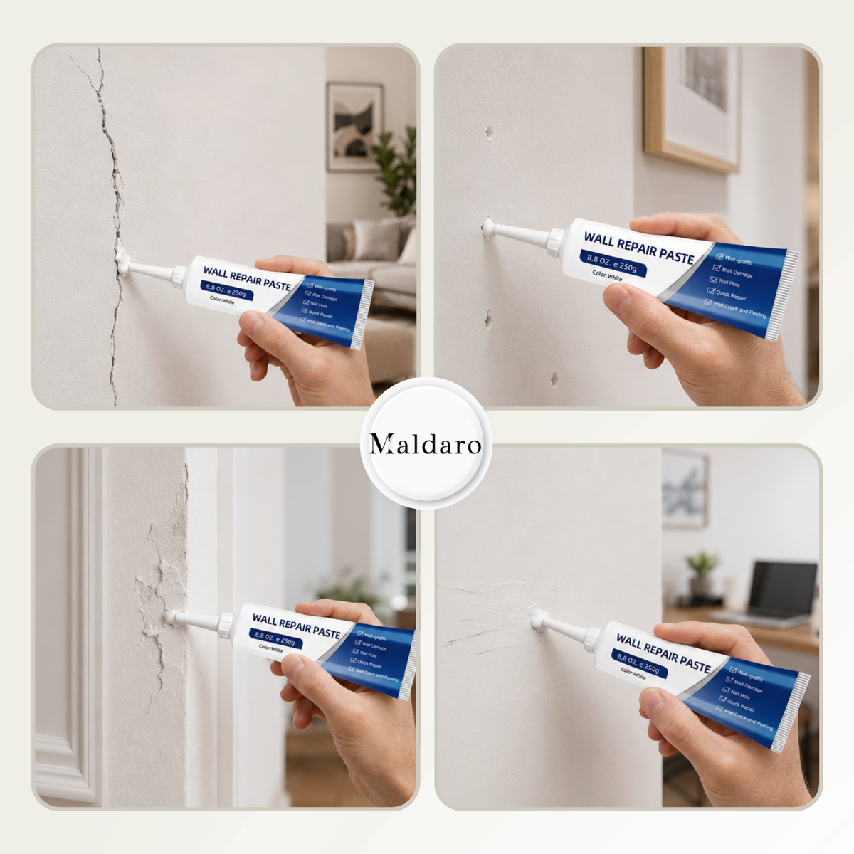 1+1 FREE | PatchQuick - Instantly Restore Walls to Flawless and Paint-Ready Condition