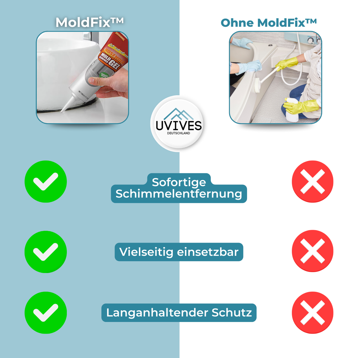 1+1 FREE | MoldFix Mold Remover | Powerful & Fast Acting | Long-lasting Protection | Odor Eliminating