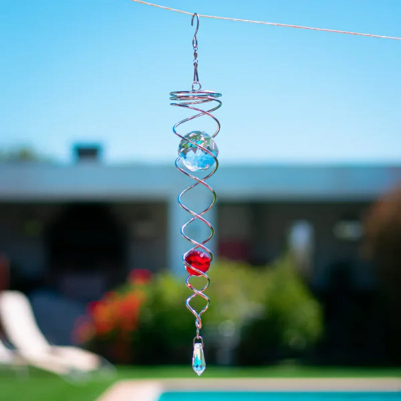 1+1 FREE | CrystalTwister - Metal Crystal Spiral Wind Chime