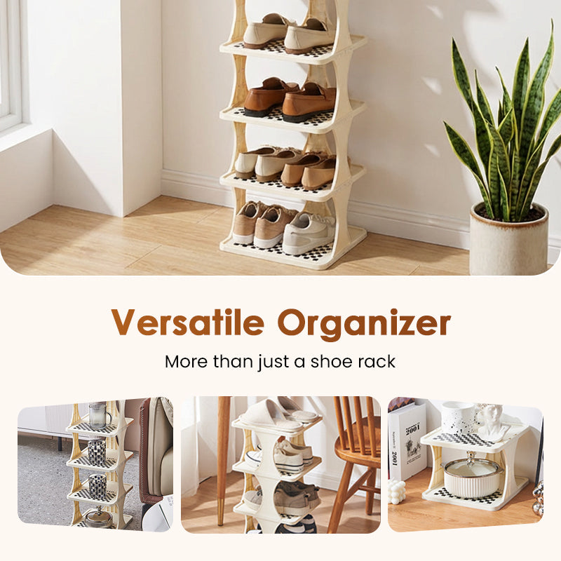 SpaceDrip – Instantly Clear Floors with Stackable Vertical Shoe Rack