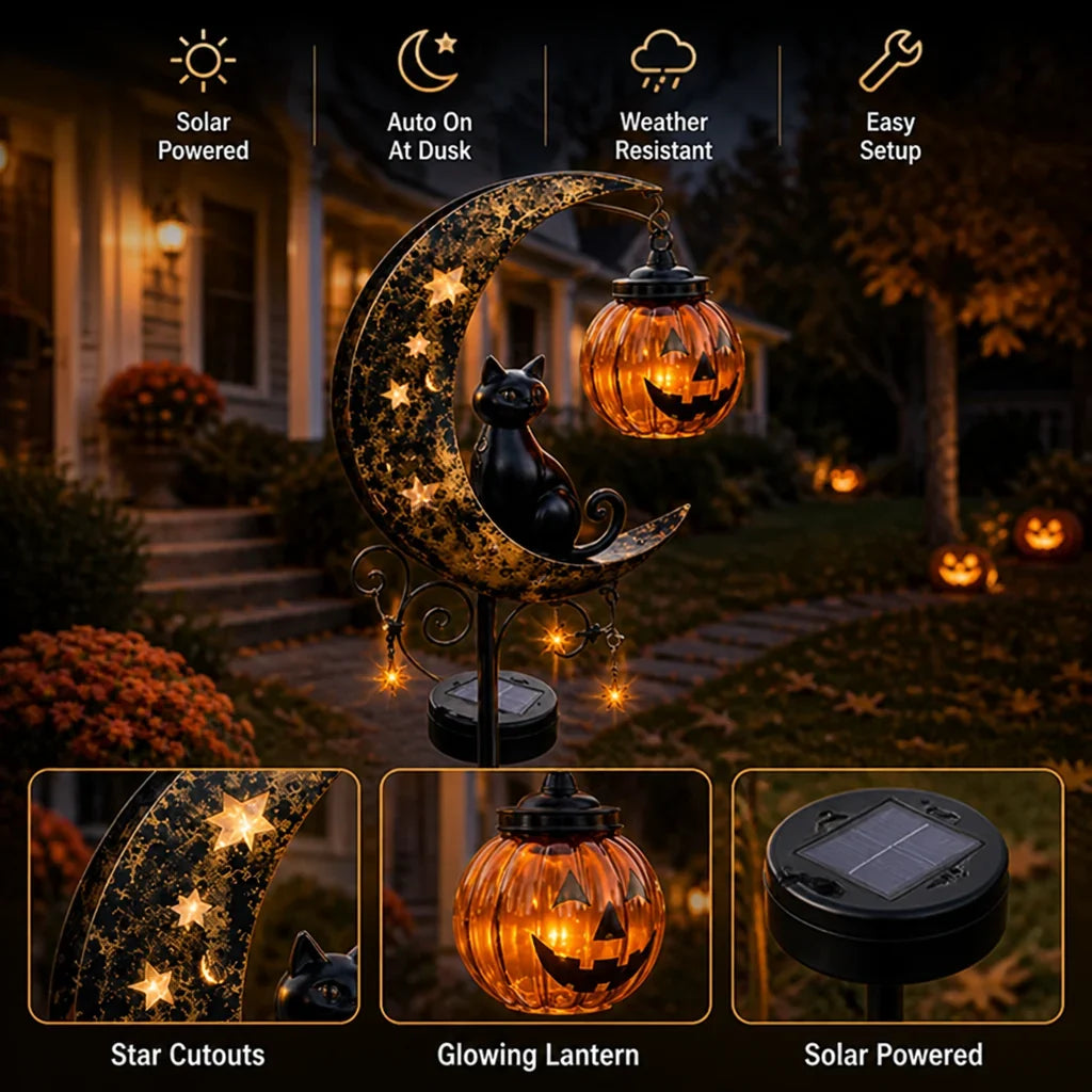 SpookySilhouette - Moon Pumpkin Garden Accessory