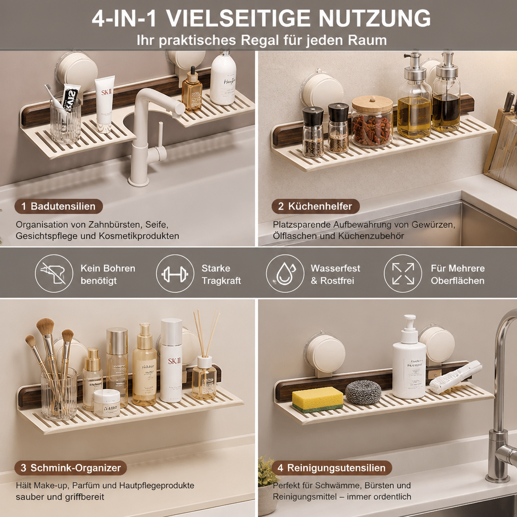SuctionNest - Instantly Eliminate Bathroom Clutter Without Drilling Walls