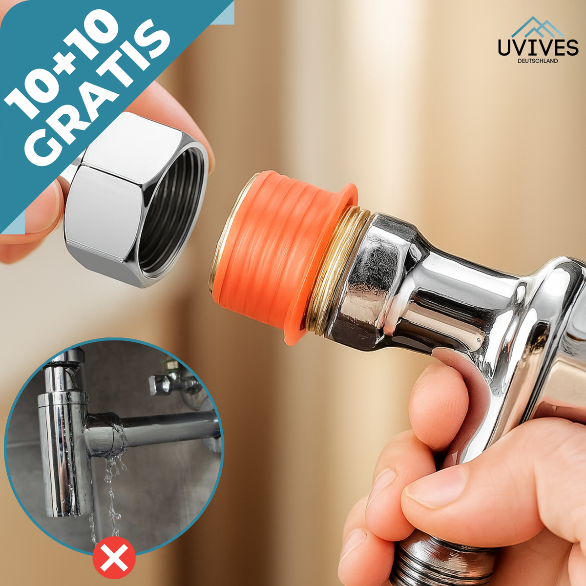 10+10 FREE | GripSeal – The universal silicone seal for every pipe thread