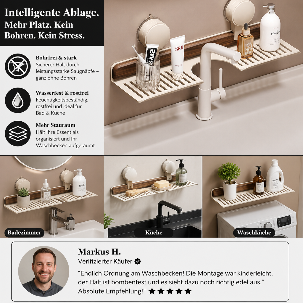 SuctionNest - Instantly Eliminate Bathroom Clutter Without Drilling Walls