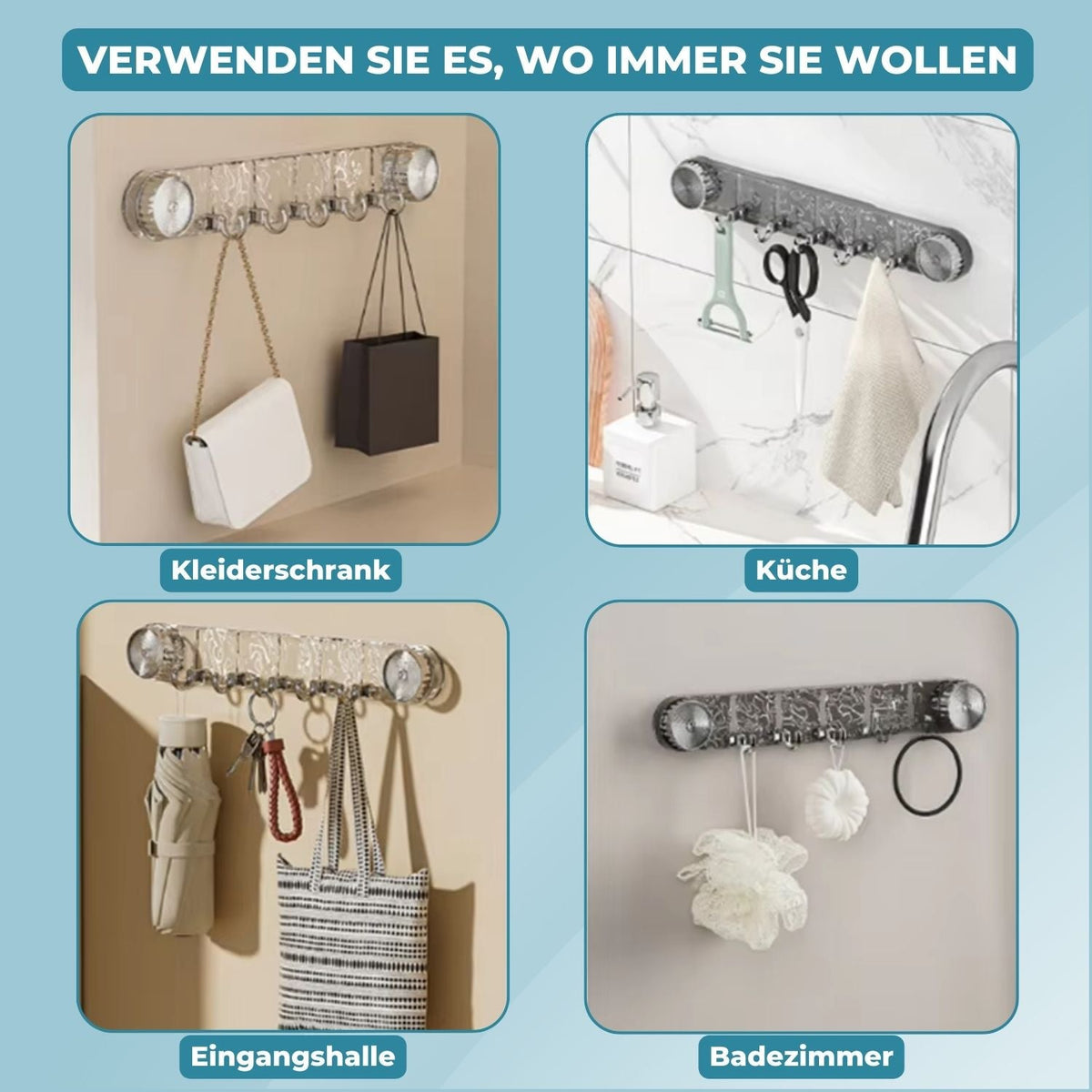 HookHold - Space-saving suction cup hooks with adjustable folding design