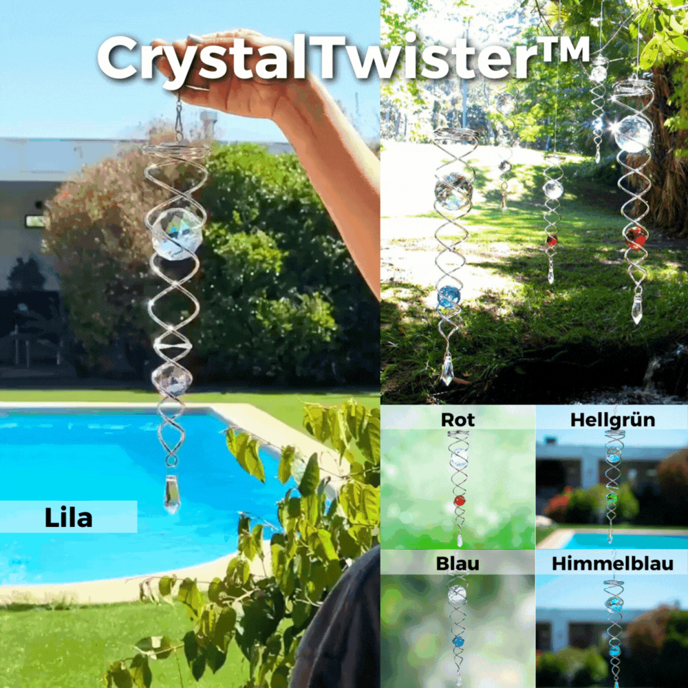 1+1 FREE | CrystalTwister - Metal Crystal Spiral Wind Chime