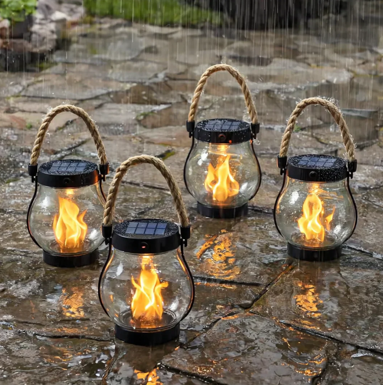 SolarGlow Lantern - Safe Flickering Light All Night