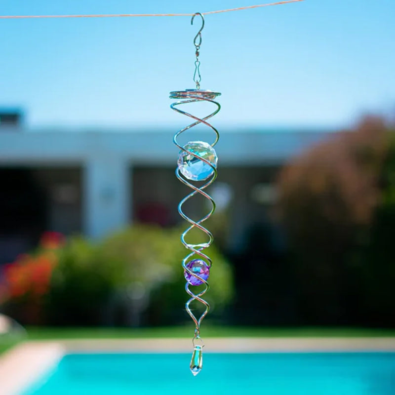 1+1 FREE | CrystalTwister - Metal Crystal Spiral Wind Chime