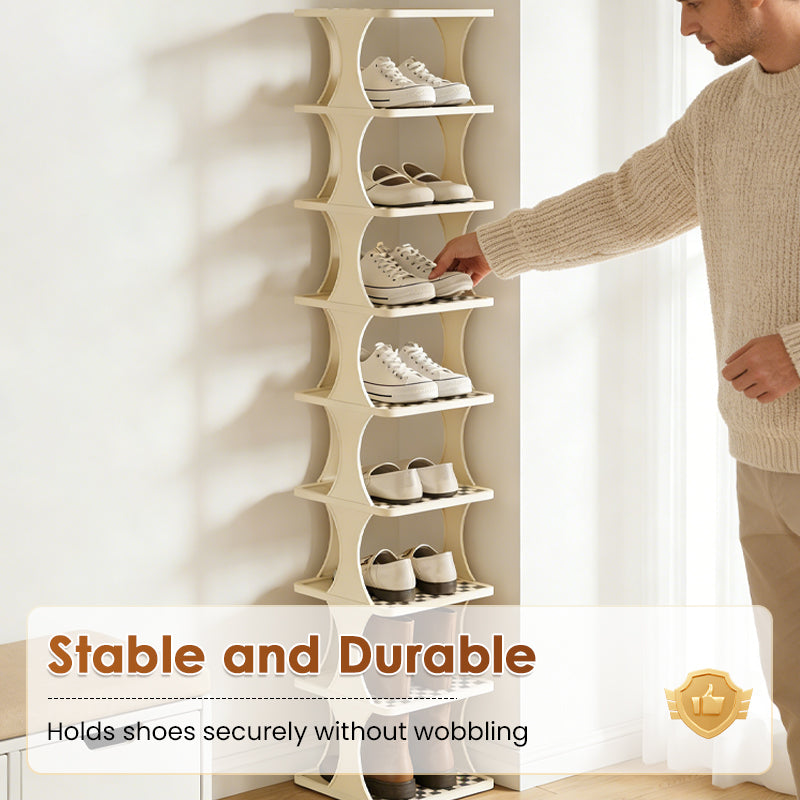 SpaceDrip – Instantly Clear Floors with Stackable Vertical Shoe Rack