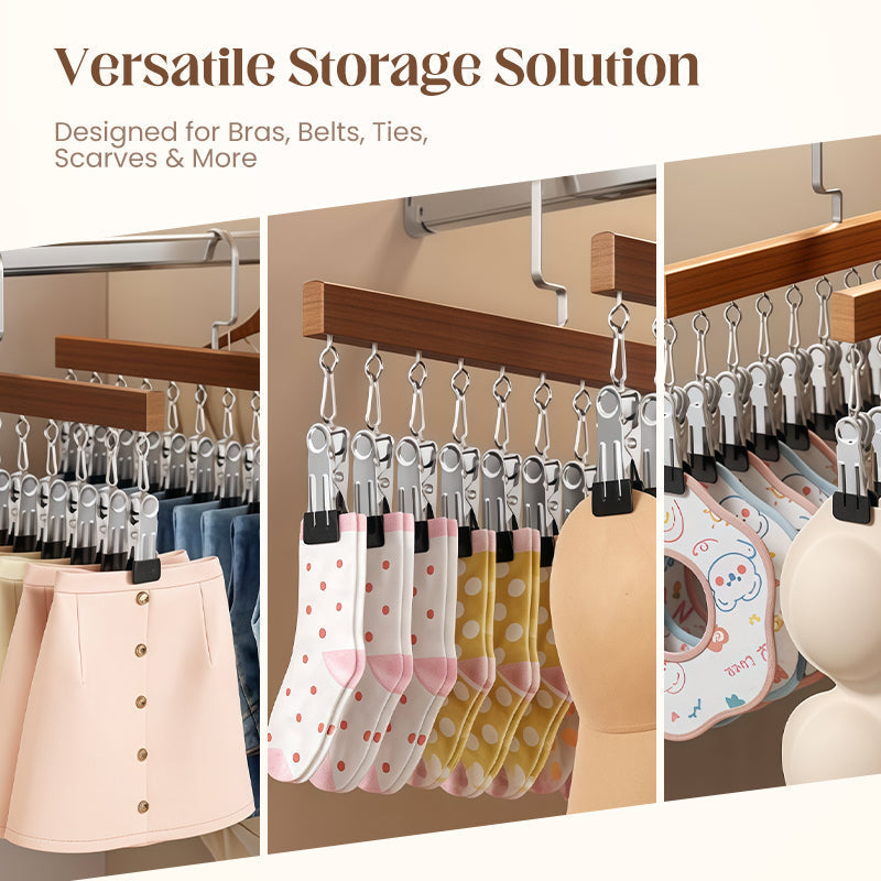 ClosetHaven - Maximize Closet Space with Rotatable Clothes Hanger with 8 Hooks and 360° Rotation