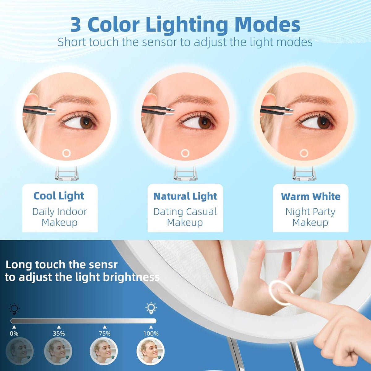 LumiVue Pro – The Rechargeable 30X Makeup Mirror with LED Lighting