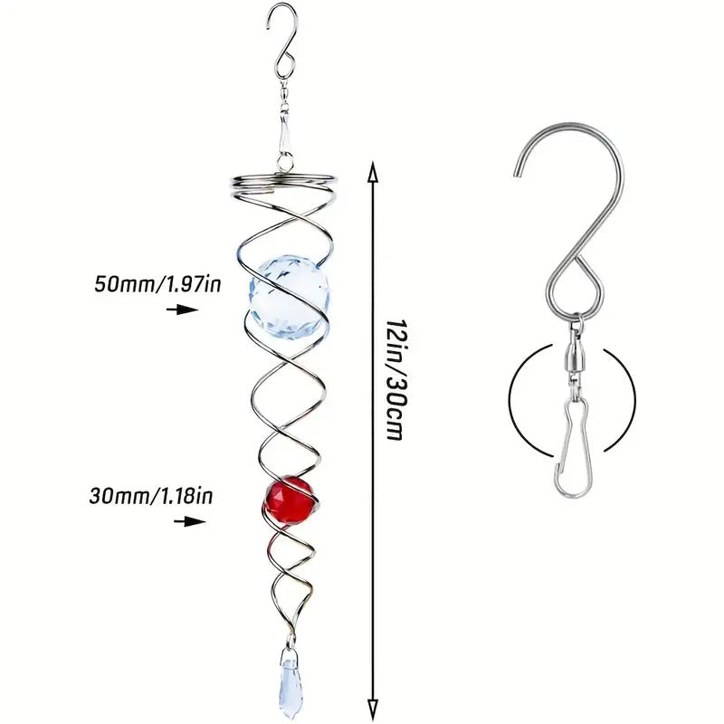 1+1 FREE | CrystalTwister - Metal Crystal Spiral Wind Chime