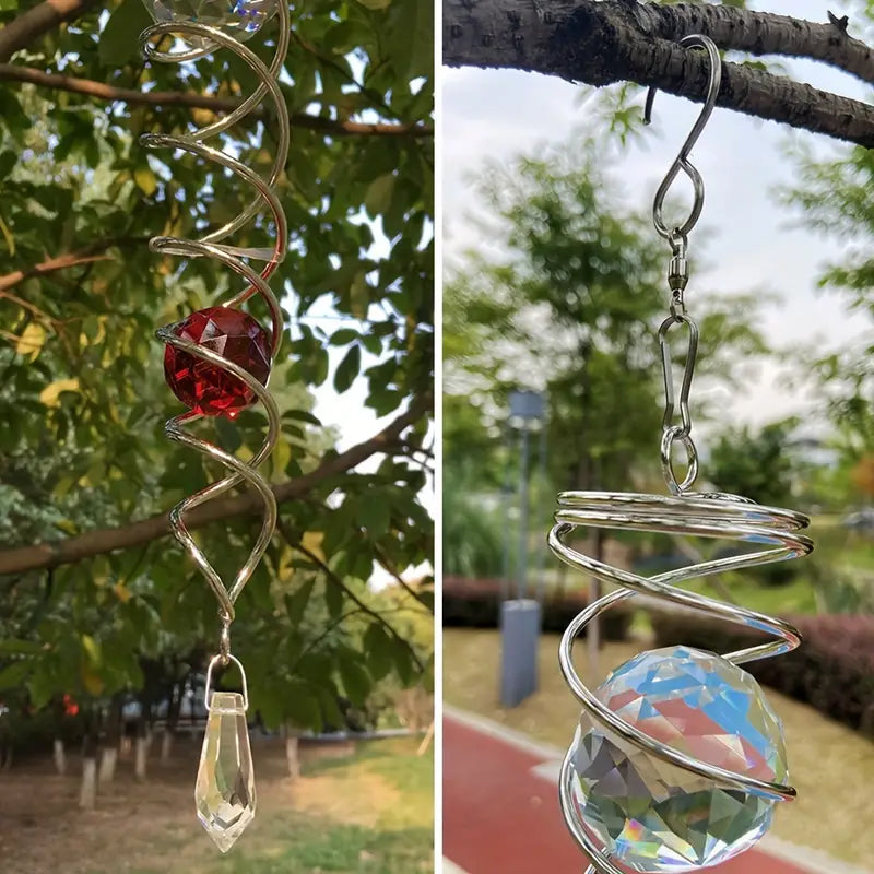 1+1 FREE | CrystalTwister - Metal Crystal Spiral Wind Chime