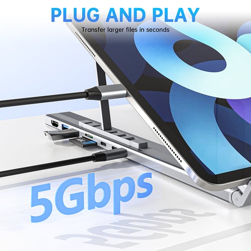 ProDock Stand – 8-in-1 Hub & Laptop Riser in One!