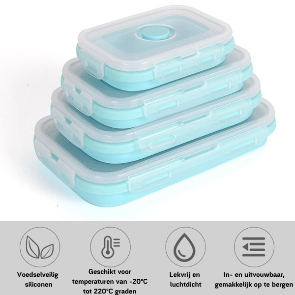 2+2 FREE | FlexiFresh - Save 70% Kitchen Space with Leak-Proof Food Containers