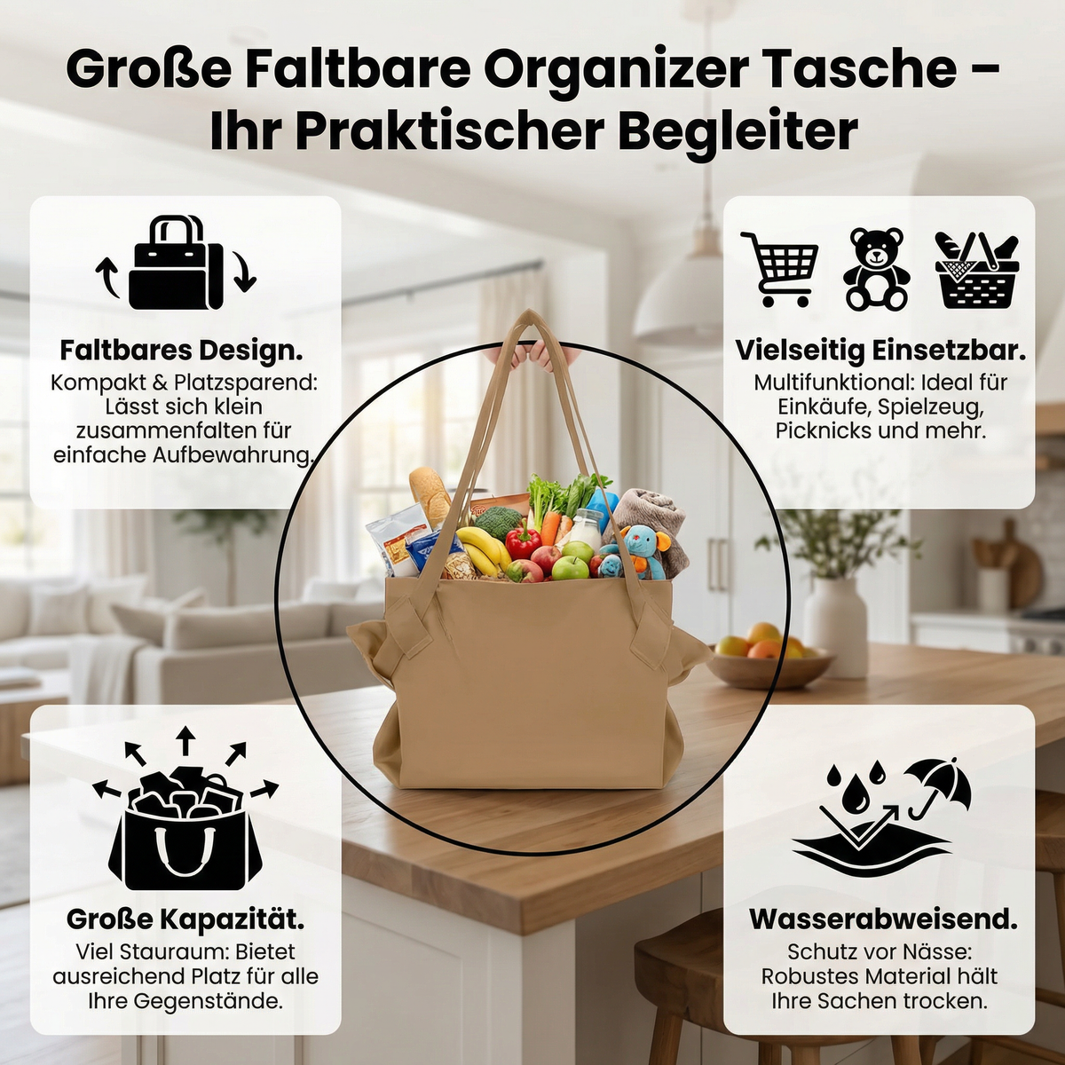 OrganixTote - Instantly Organized and Stay Dry Everywhere