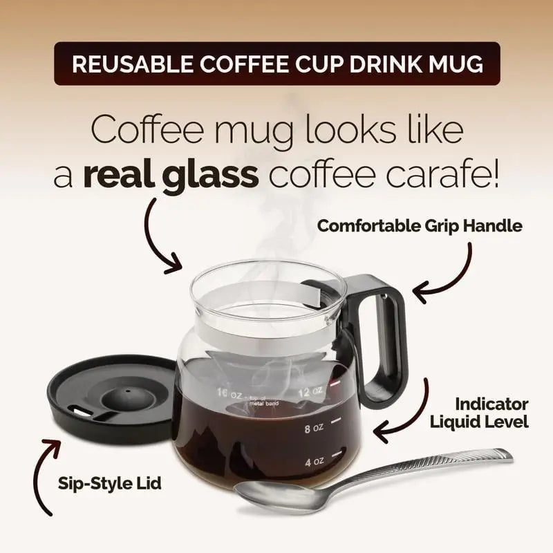 BrewMate – The Stylish Glass Cup in Coffee Pot Design
