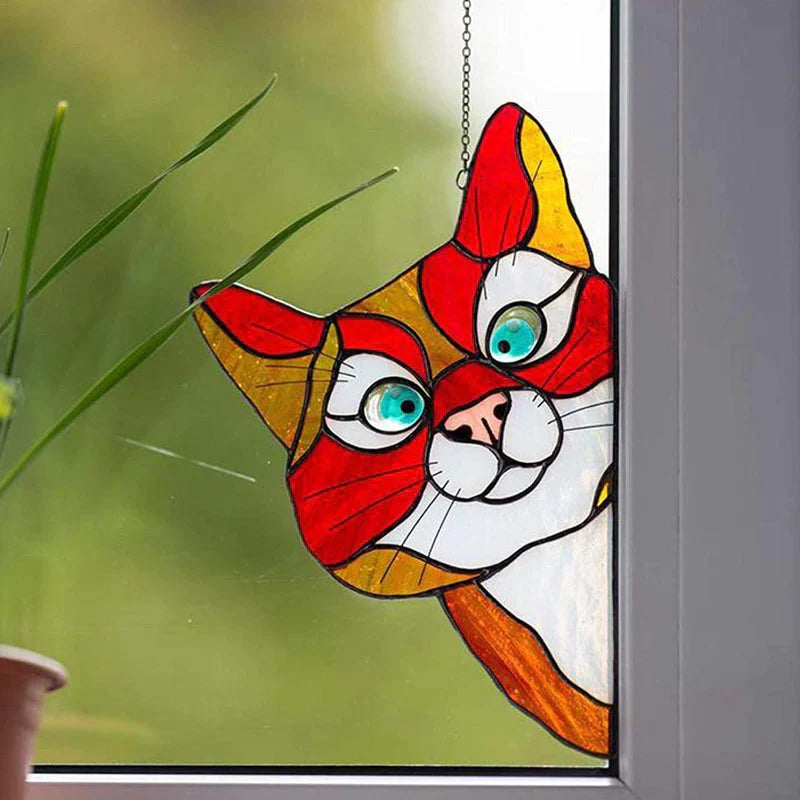 CatPeek – Handmade Cat Suncatcher for the Window!