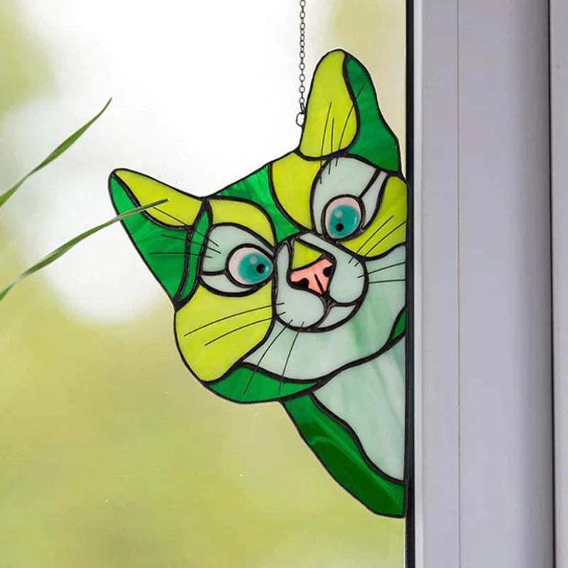 CatPeek – Handmade Cat Suncatcher for the Window!