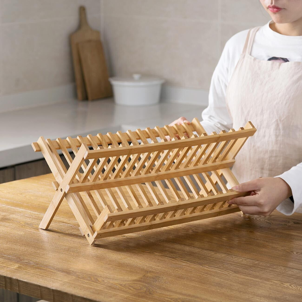 BambooNest - Quick-Drying Bamboo Rack for Organized Kitchens