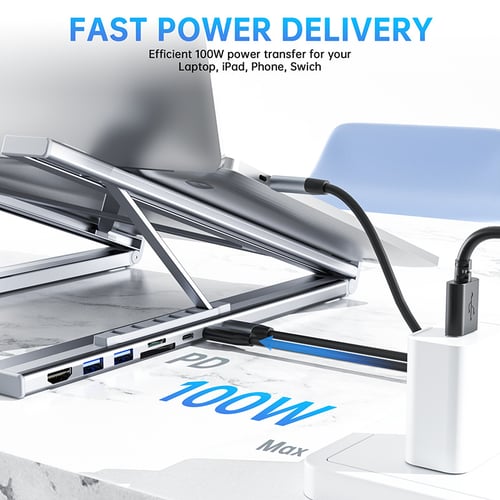 ProDock Stand – 8-in-1 Hub & Laptop Riser in One!
