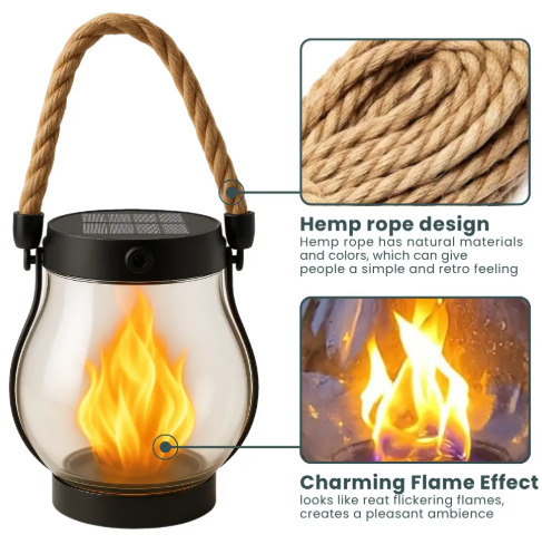 SolarGlow Lantern - Safe Flickering Light All Night