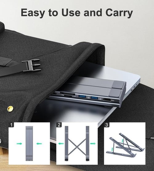ProDock Stand – 8-in-1 Hub & Laptop Riser in One!