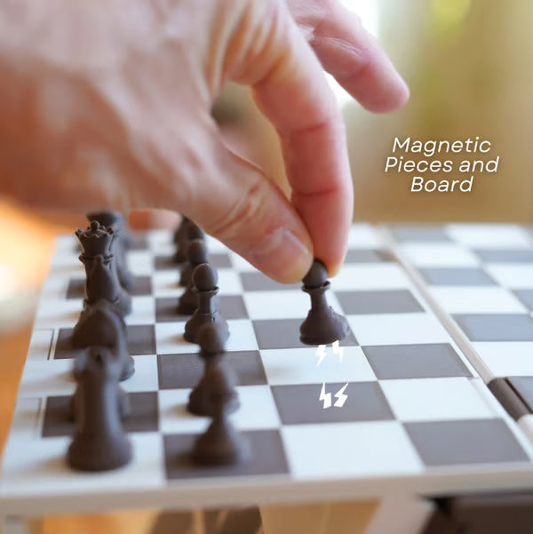 MagnaPlay – Chess Pieces Securely Attached for Effortless Play on the Go