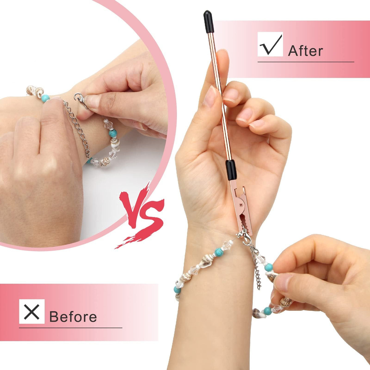 1+1 FREE | ClaspEase – Close Bracelets Solo, No More Struggle