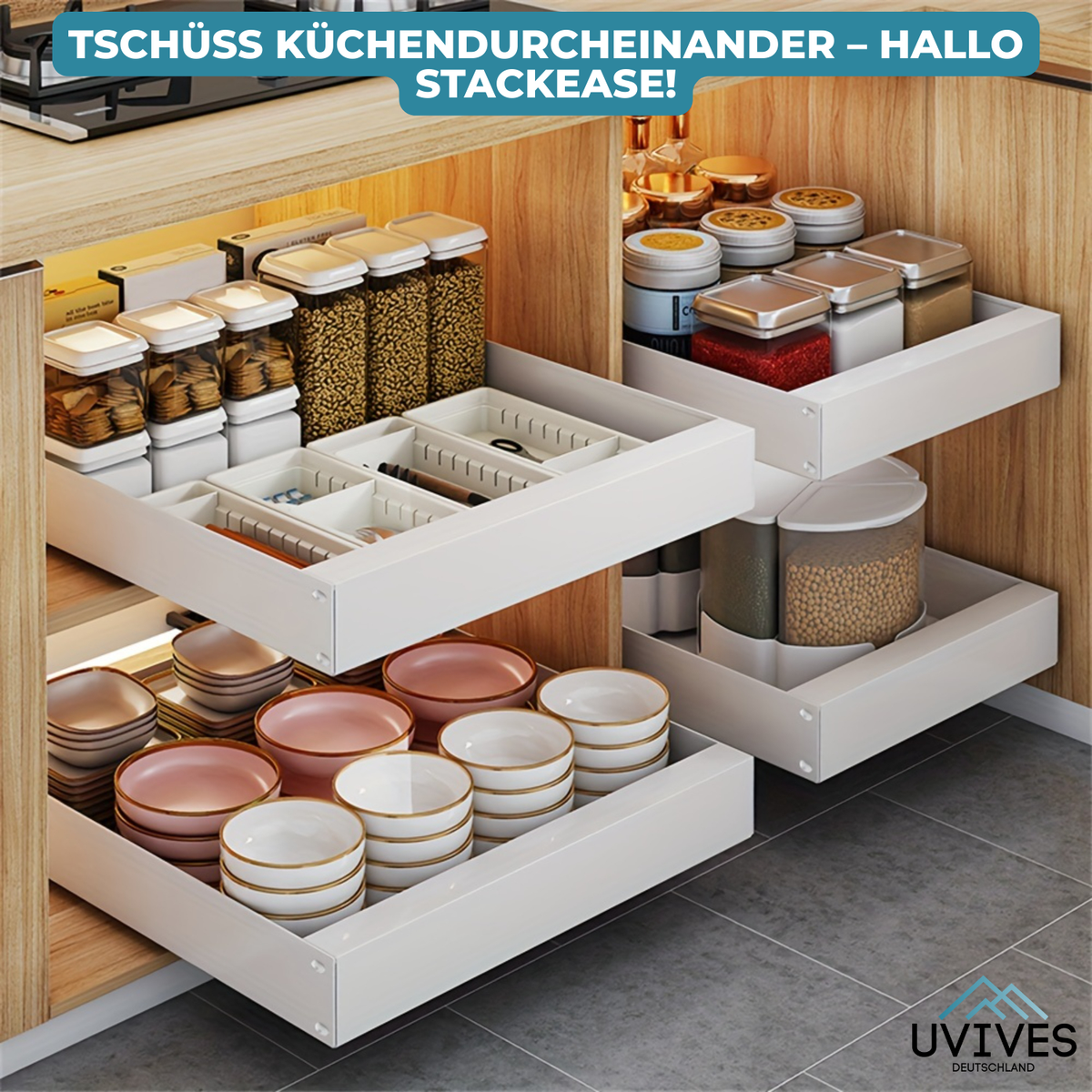 StackEase – The clever kitchen cabinet organizer!