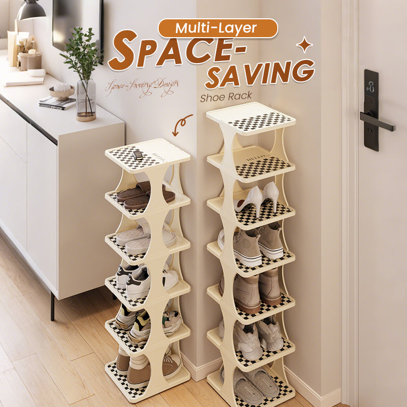 SpaceDrip – Instantly Clear Floors with Stackable Vertical Shoe Rack