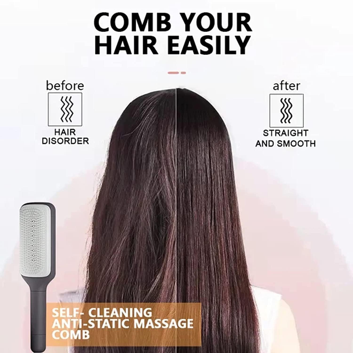 GlideEase – The Telescopic Anti-Static Comb for Effortless Detangling