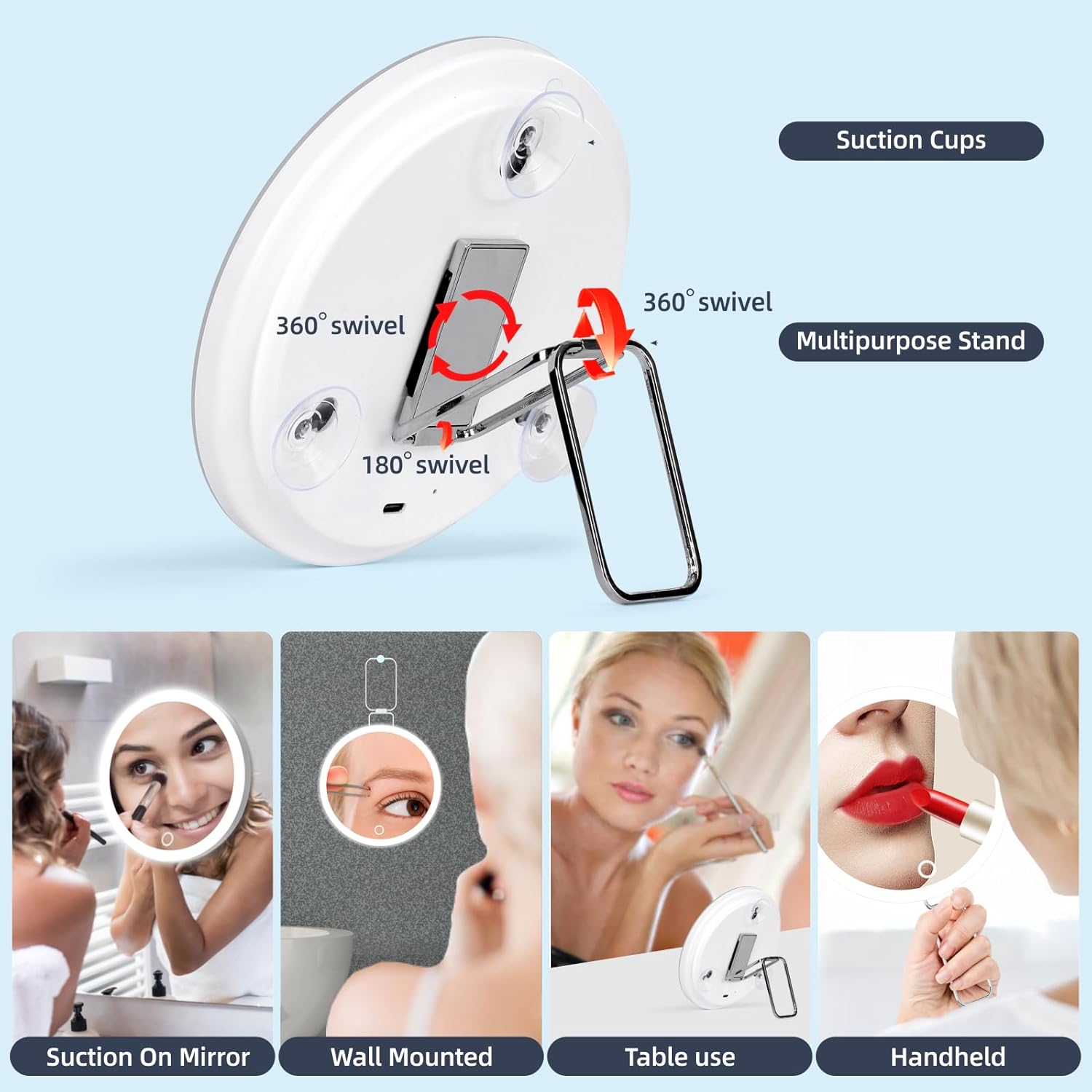 LumiVue Pro – The Rechargeable 30X Makeup Mirror with LED Lighting