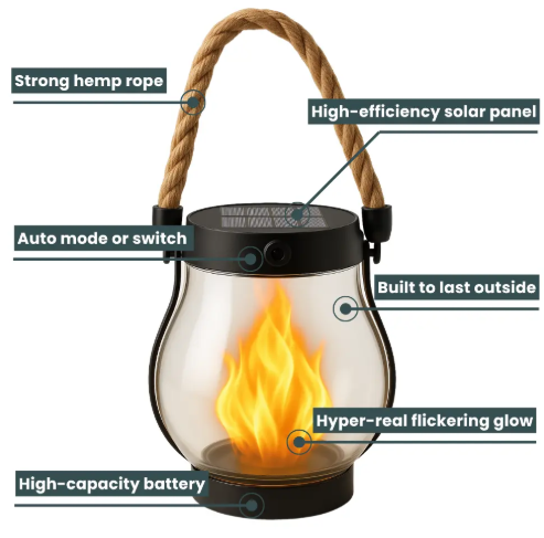 SolarGlow Lantern - Safe Flickering Light All Night