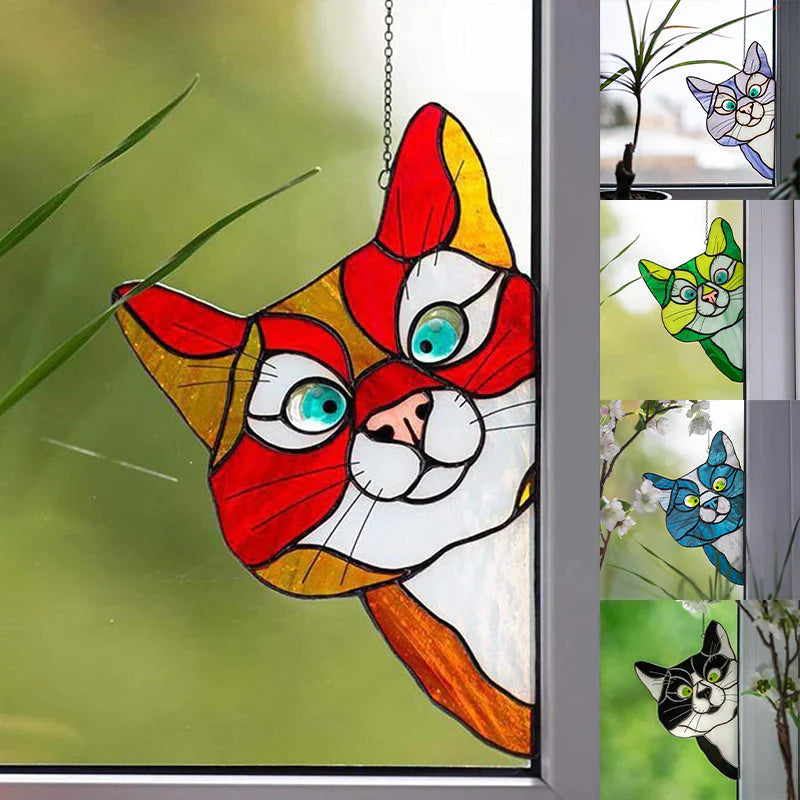CatPeek – Handmade Cat Suncatcher for the Window!