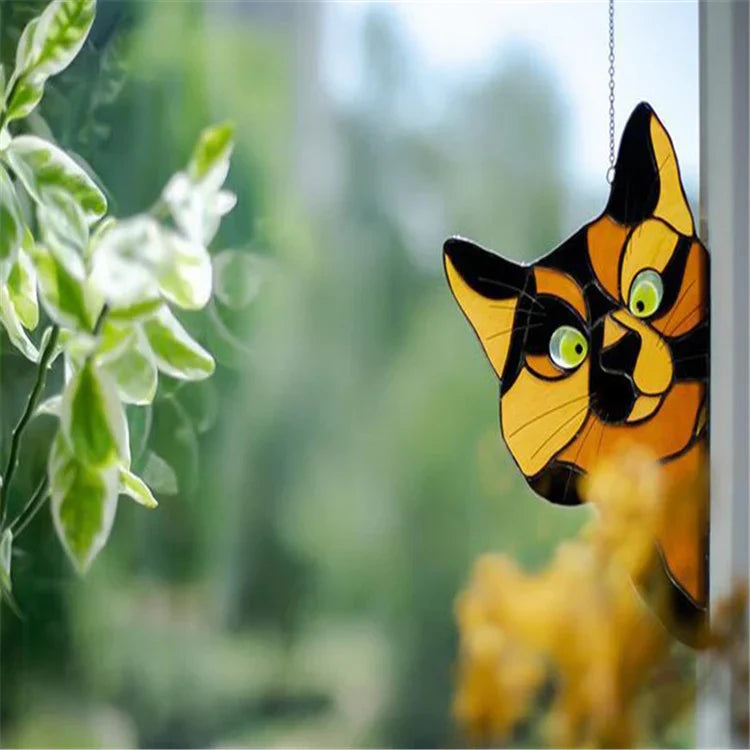 CatPeek – Handmade Cat Suncatcher for the Window!
