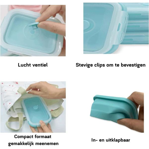 2+2 FREE | FlexiFresh - Save 70% Kitchen Space with Leak-Proof Food Containers