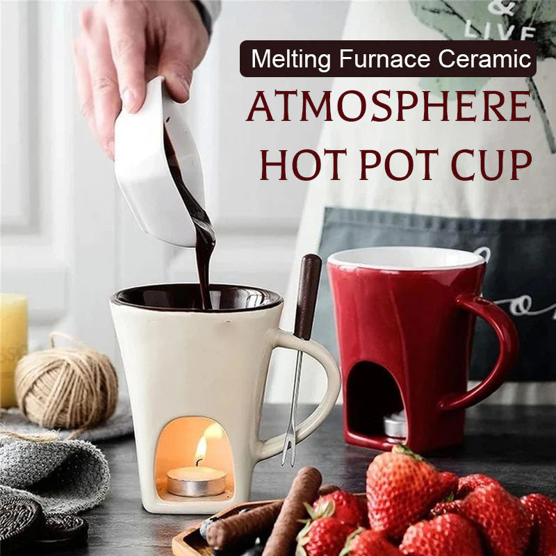 ChocoLuxe – Ceramic Fondue Mug for Chocolate & Cheese