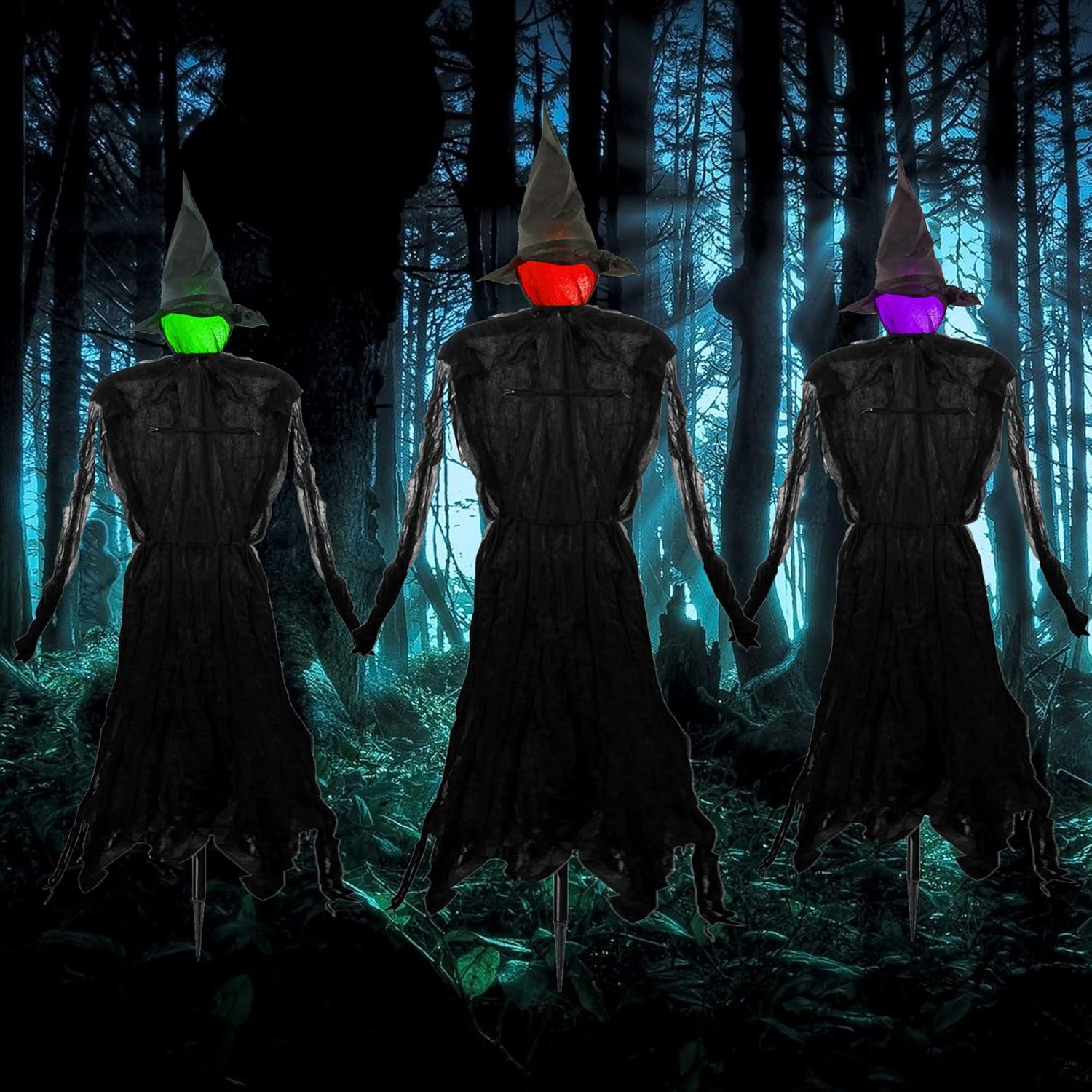 HexaGlow – Set of 3 Glowing Halloween Witches!