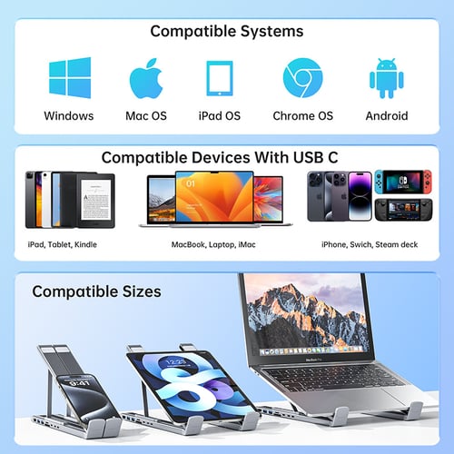 ProDock Stand – 8-in-1 Hub & Laptop Riser in One!
