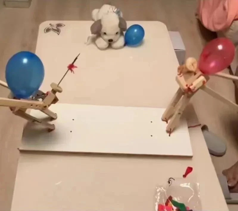 WoodKnights | Bamboo Balloon Battle Game | Handmade Skill Game Made of Wood | Includes 100 Balloons – For Family, Friends & Parties