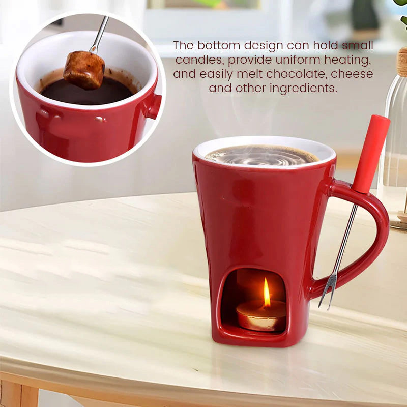 ChocoLuxe – Ceramic Fondue Mug for Chocolate & Cheese