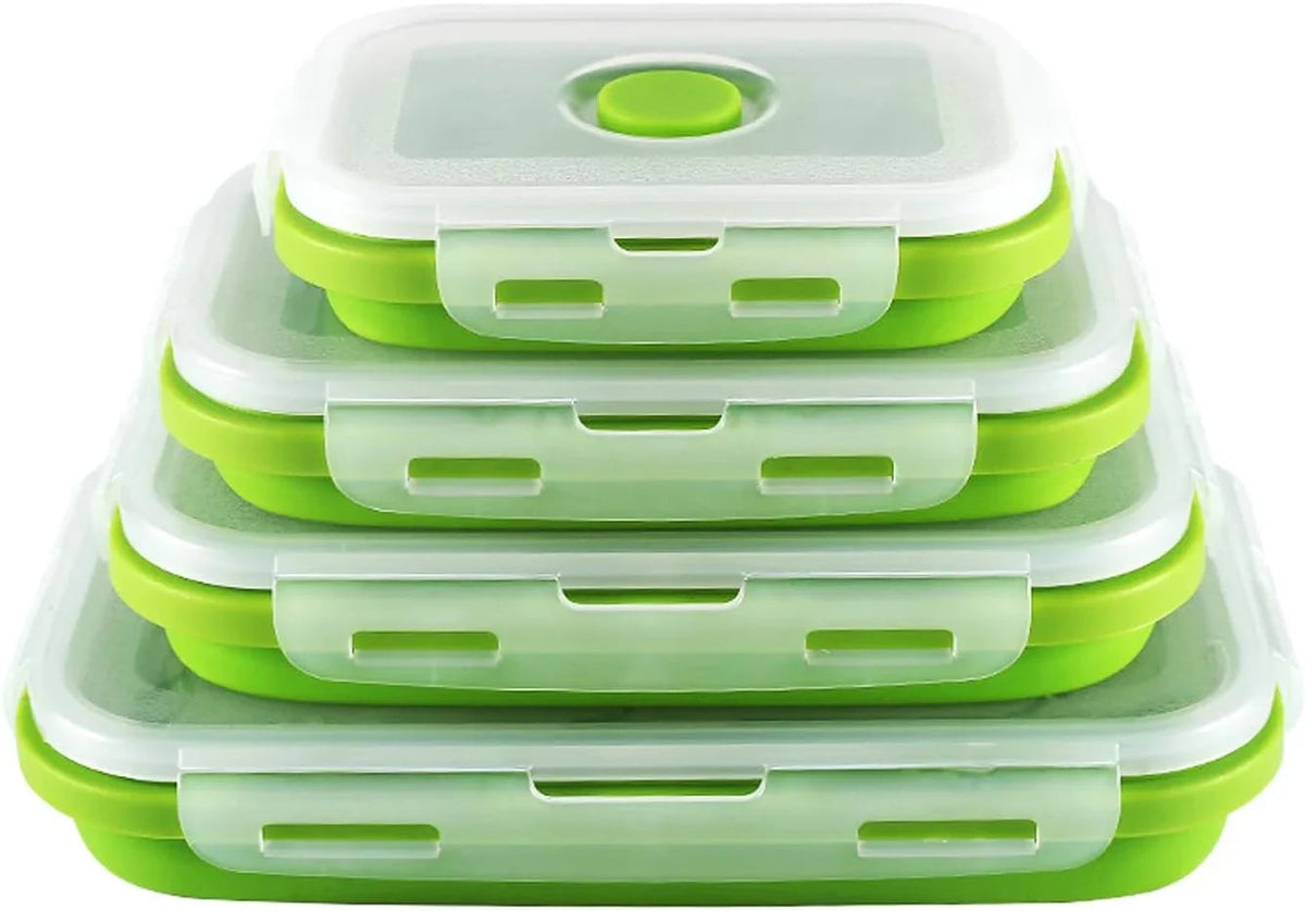2+2 FREE | FlexiFresh - Save 70% Kitchen Space with Leak-Proof Food Containers