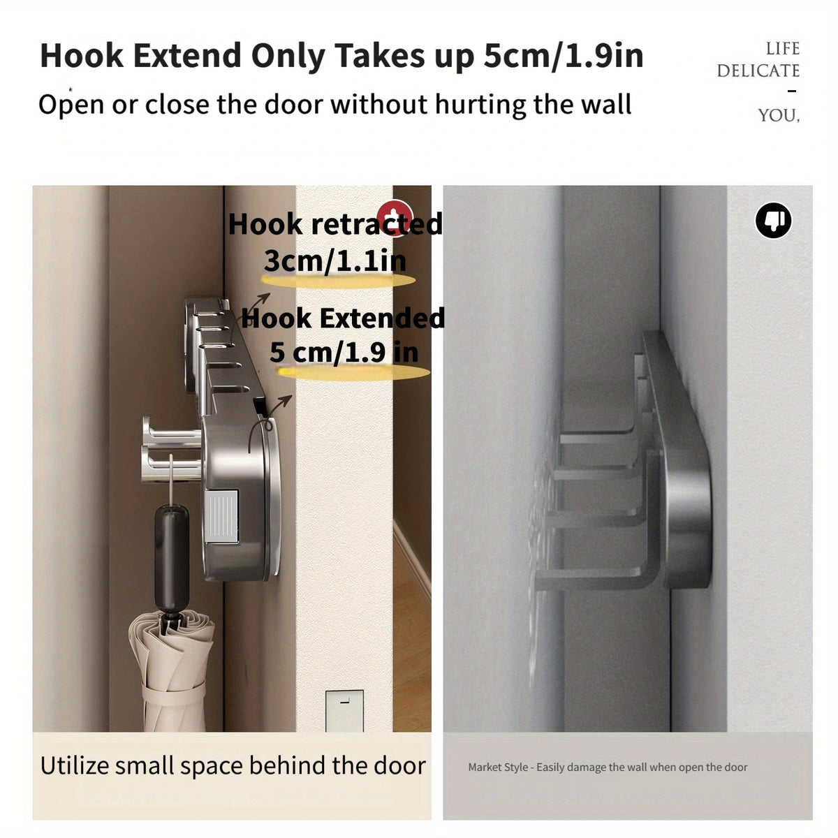 1+1 FREE | OrganizeEase – wall-mounted storage solution without damage, providing instant order