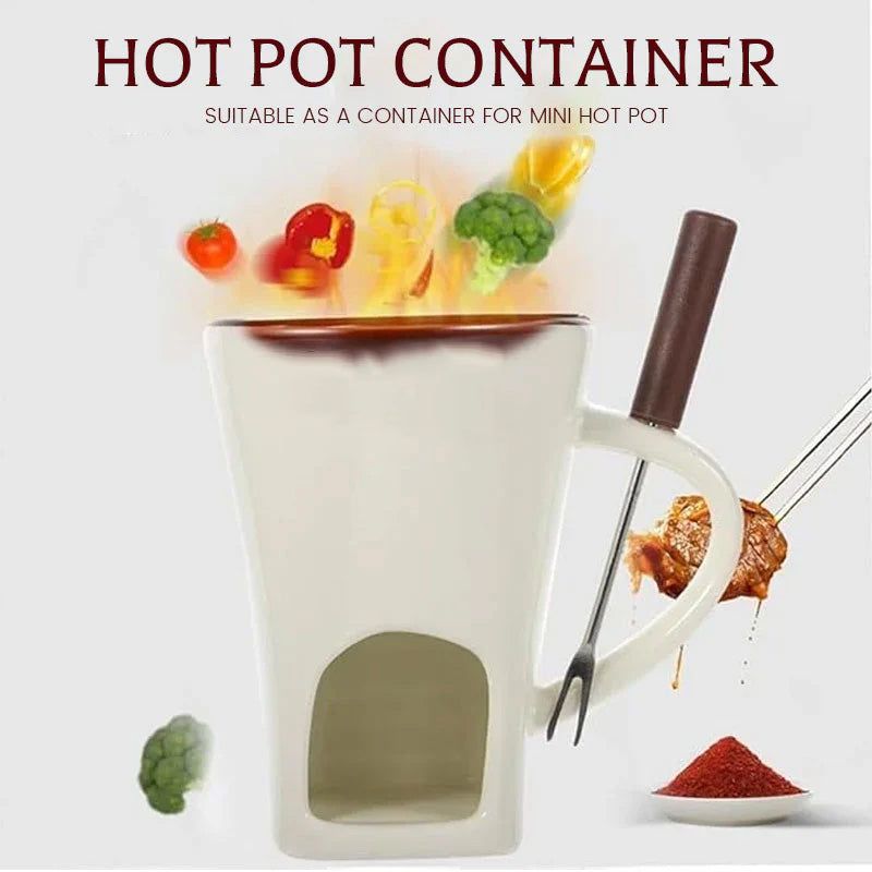 ChocoLuxe – Ceramic Fondue Mug for Chocolate & Cheese