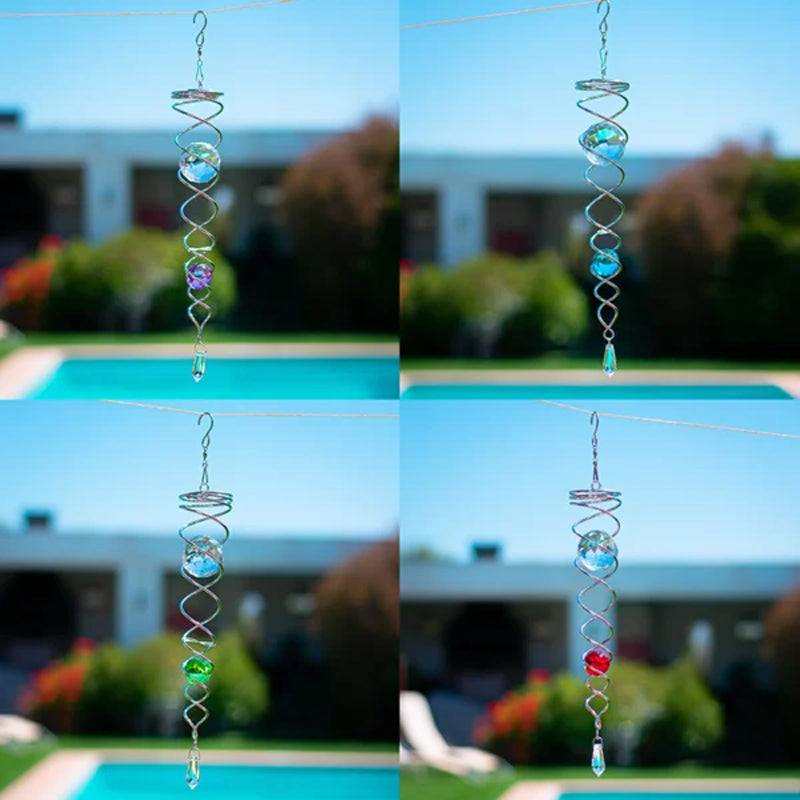 1+1 FREE | CrystalTwister - Metal Crystal Spiral Wind Chime