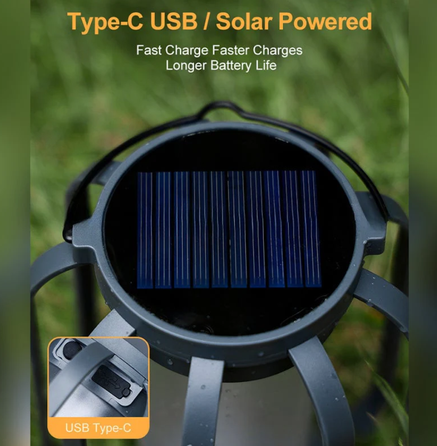 SolarGlow Lantern - Safe Flickering Light All Night