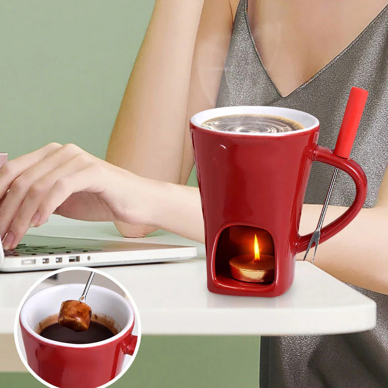 ChocoLuxe – Ceramic Fondue Mug for Chocolate & Cheese