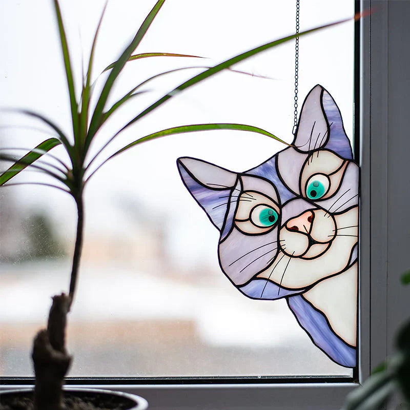 CatPeek – Handmade Cat Suncatcher for the Window!